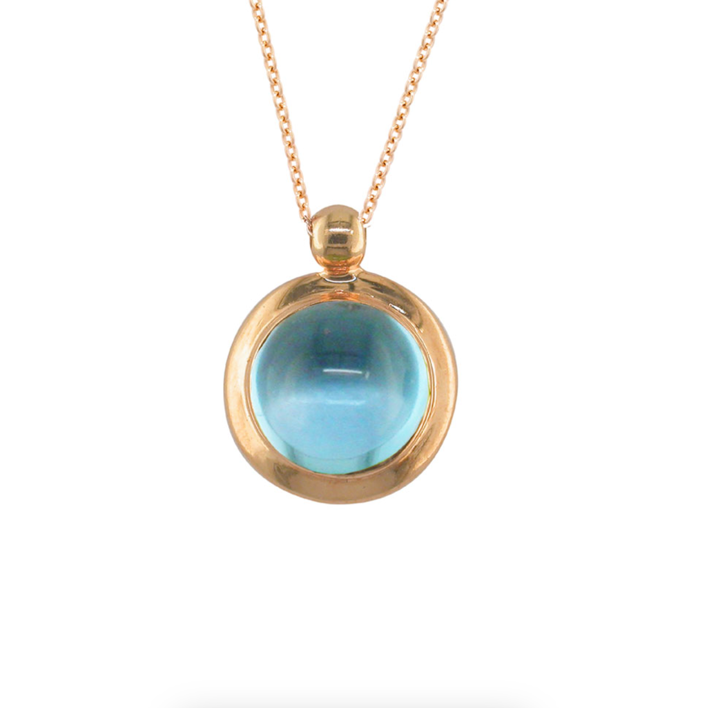 Blue Topaz Bubble Pendant Necklace