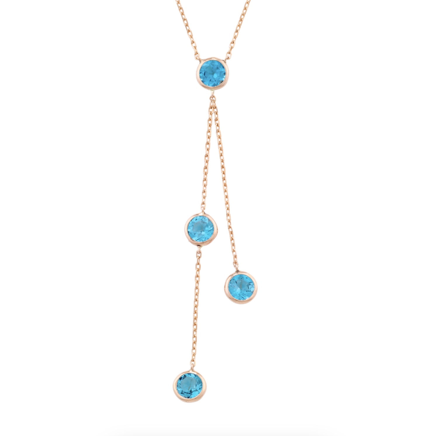 Blue Topaz Drop Pendant Necklace