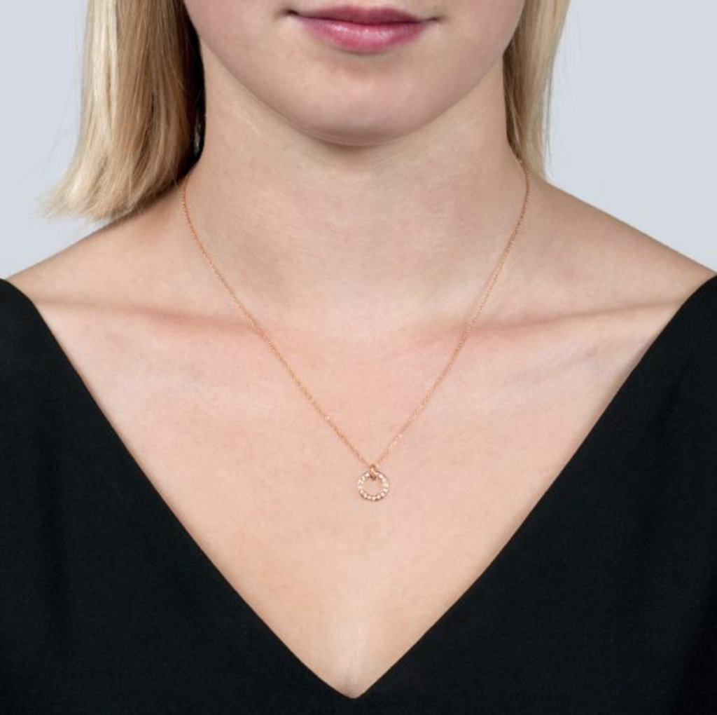 Diamond Circle Meridian Pendant Necklace