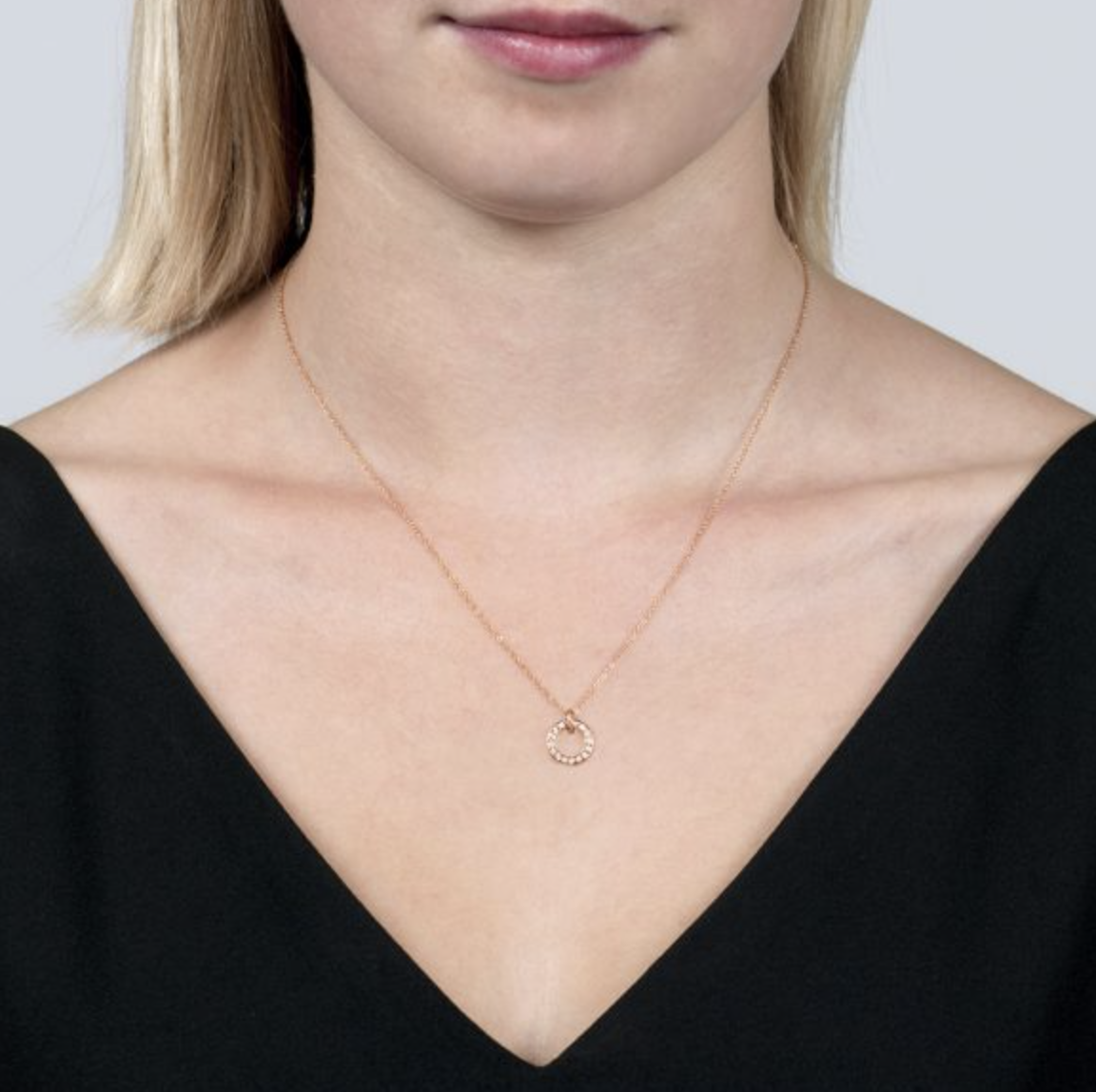 Diamond Circle Meridian Pendant Necklace