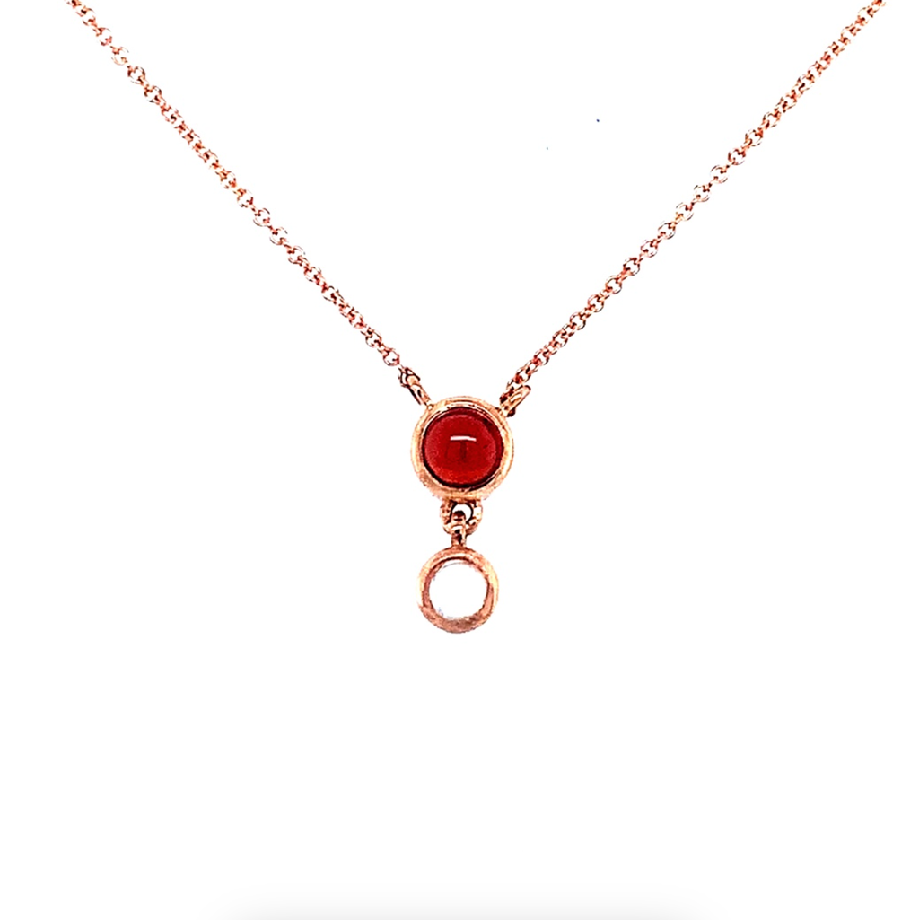 Garnet And Moonstone Pendant Necklace