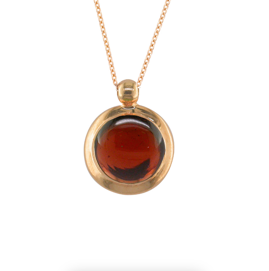 Garnet Bubble Pendant Necklace