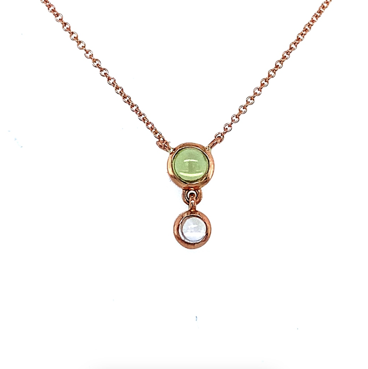 Peridot And Moonstone Pendant Necklace